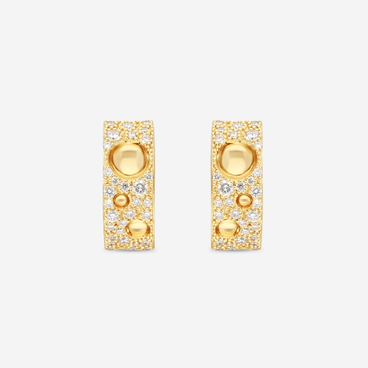 Roberto Coin Pois Moi Luna 18K Yellow Gold Diamond Hoop Earrings 8882509AYERX