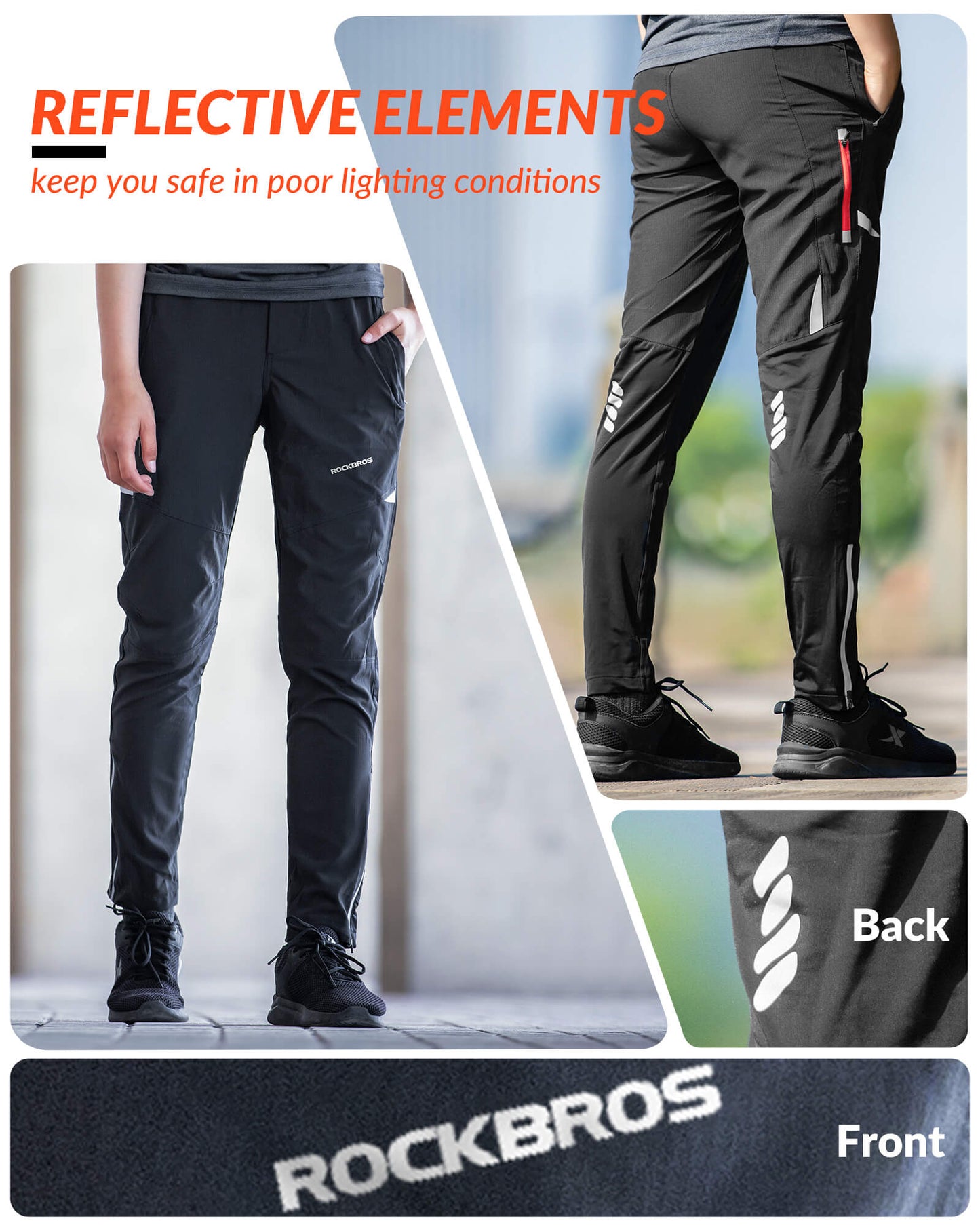 Pantalones de ciclismo cortavientos térmicos de vellón para hombre