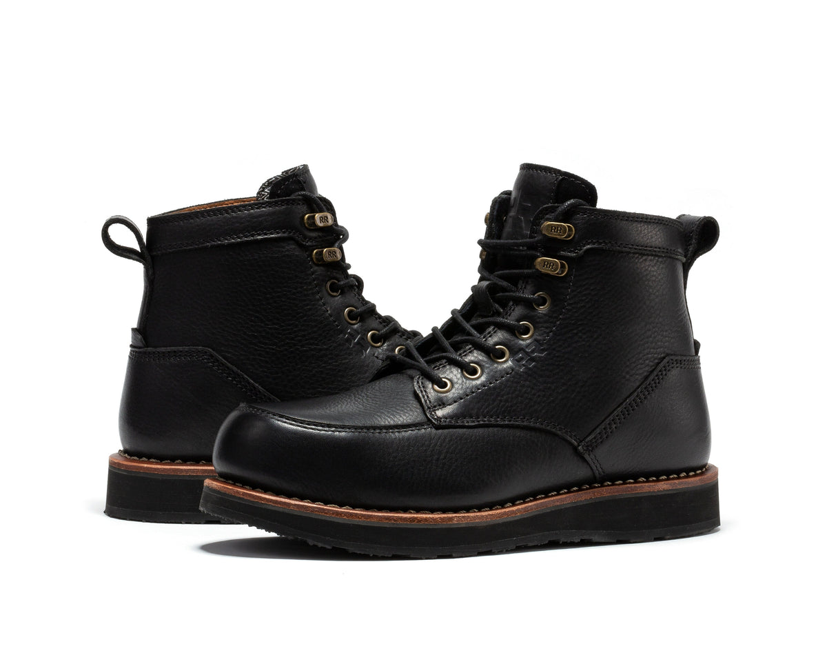 Botas de trabajo con puntera de acero tipo cuña ROCKROOSTER Edgewood de 6 pulgadas para hombre SAP610BK