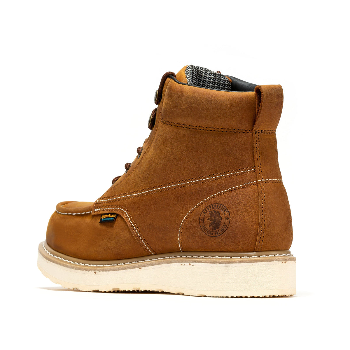 ROCKROOSTER Edgewood Botas de trabajo de cuña impermeables con puntera de acero de 6 pulgadas para hombre, color marrón SAP858
