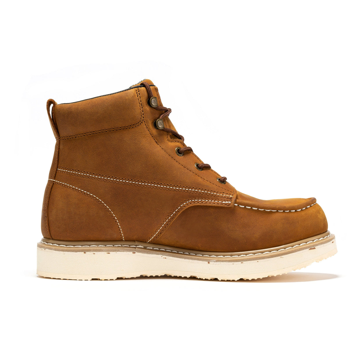 ROCKROOSTER Edgewood Botas de trabajo de cuña impermeables con puntera de acero de 6 pulgadas para hombre, color marrón SAP858