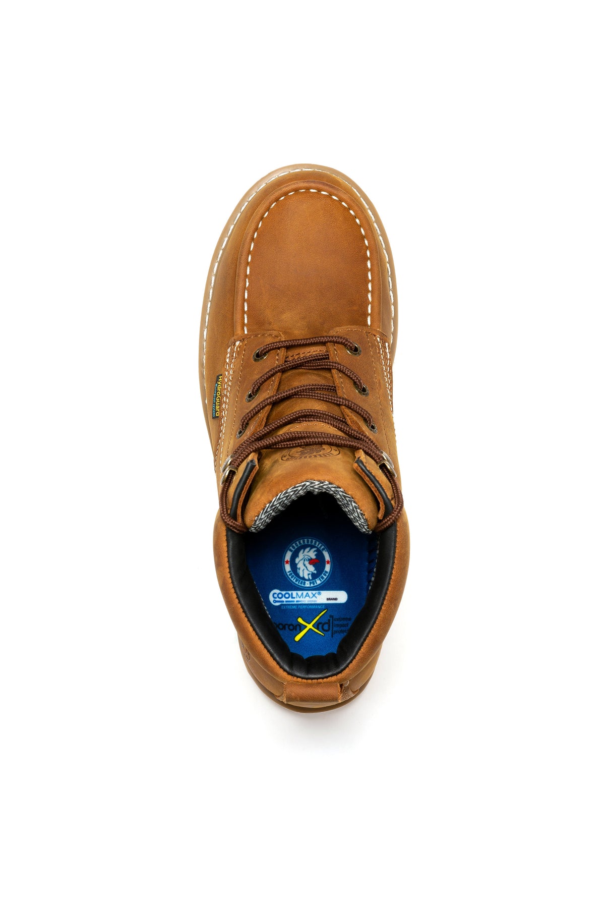 ROCKROOSTER Edgewood Botas de trabajo de cuña impermeables con puntera de acero de 6 pulgadas para hombre, color marrón SAP858