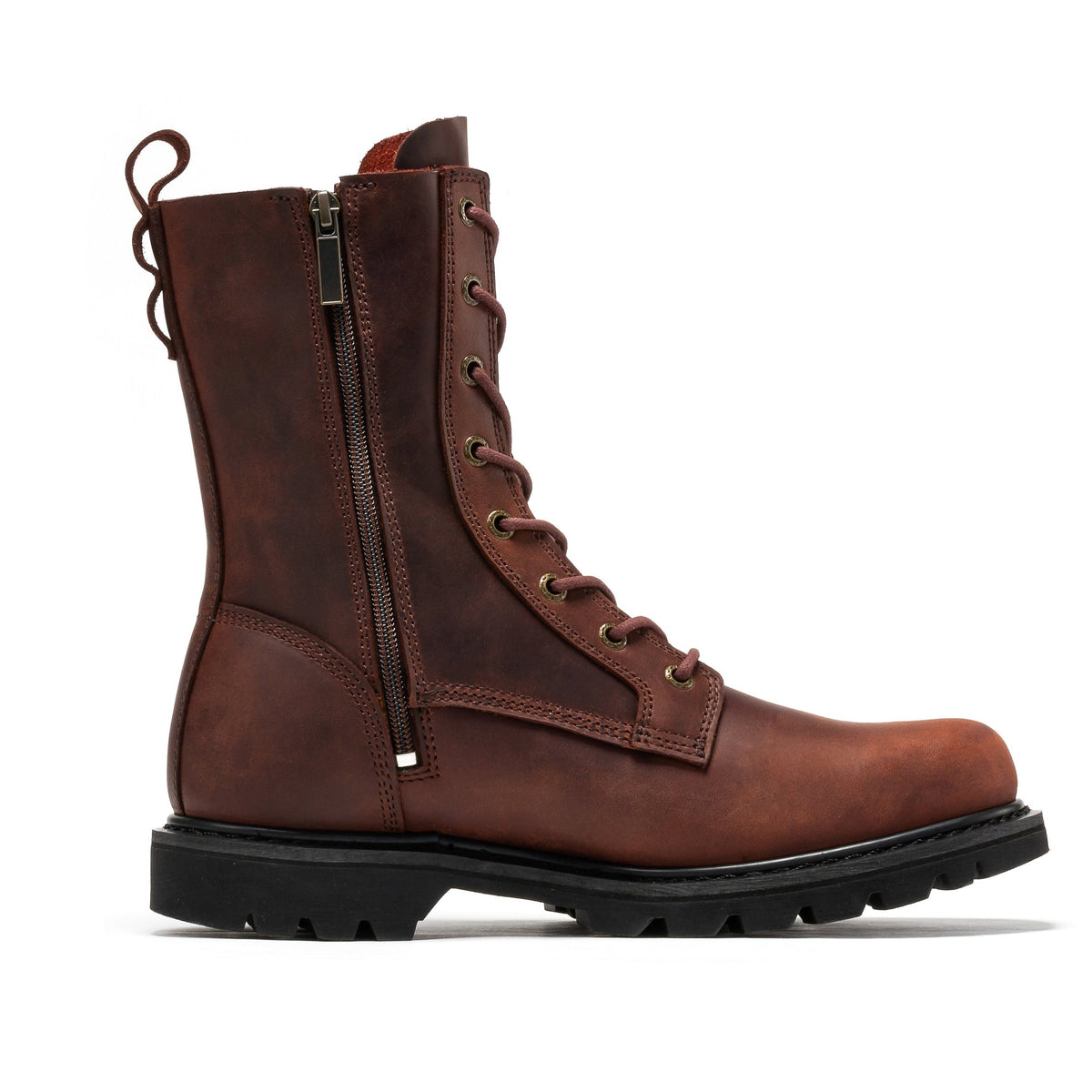 ROCKROOSTER Botas de trabajo Mantua de 8 pulgadas con cremallera lateral, puntera suave y suela de tacos para hombre SAP130
