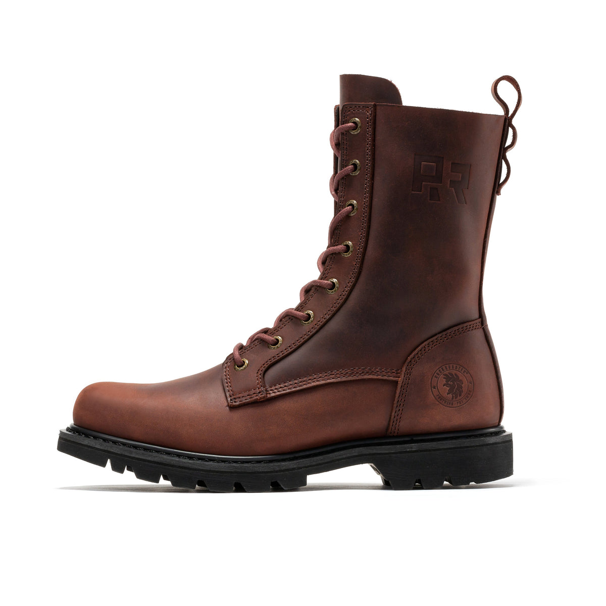 ROCKROOSTER Botas de trabajo Mantua de 8 pulgadas con cremallera lateral, puntera suave y suela de tacos para hombre SAP130