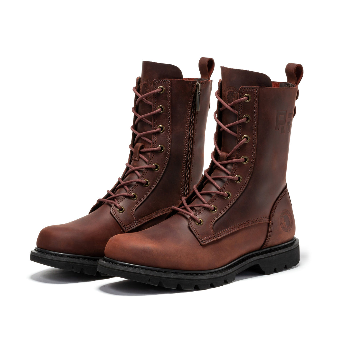 ROCKROOSTER Botas de trabajo Mantua de 8 pulgadas con cremallera lateral, puntera suave y suela de tacos para hombre SAP130