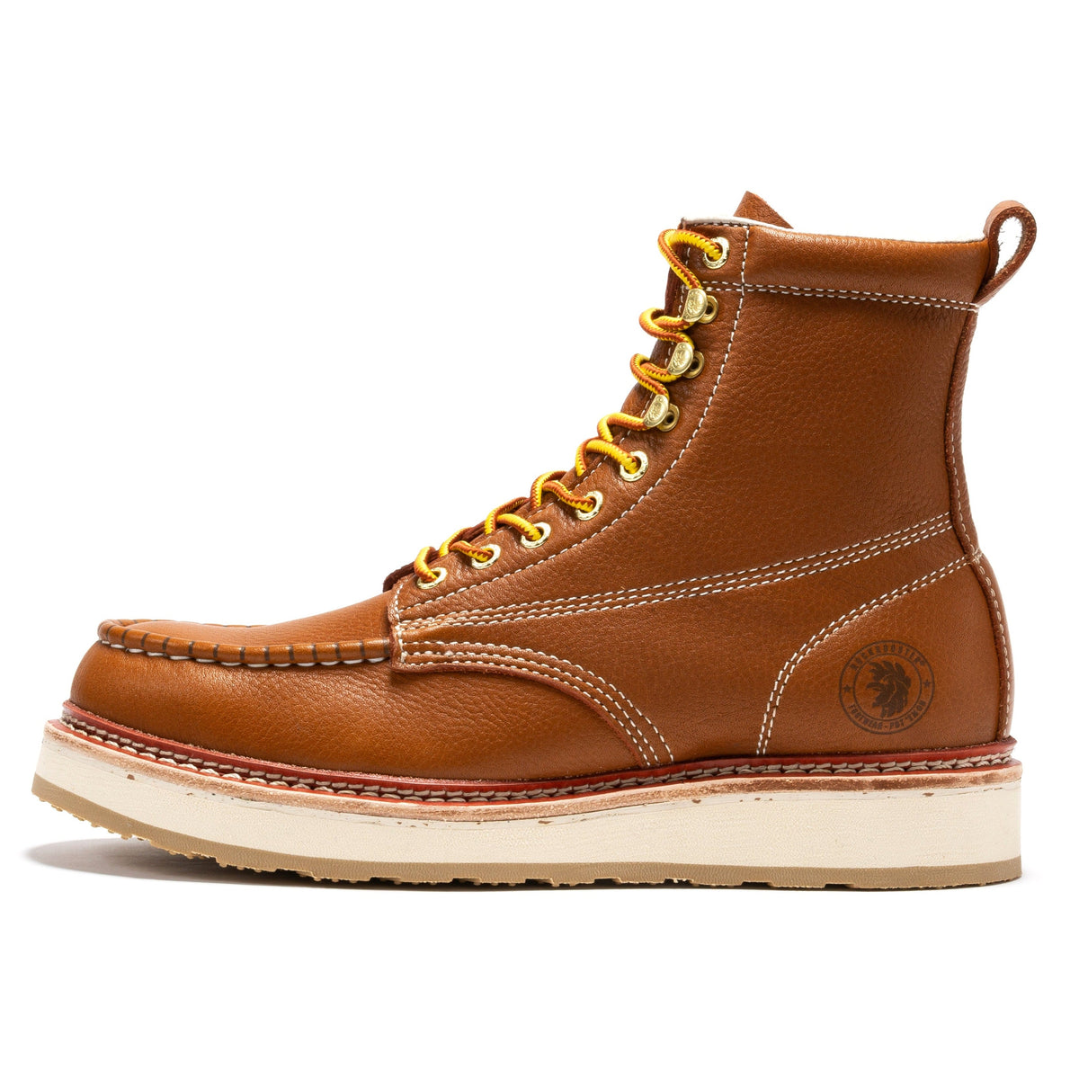 ROCKROOSTER Norwood Botas de trabajo para hombre, 6 pulgadas, marrones, con puntera blanda y cuña, SAP611