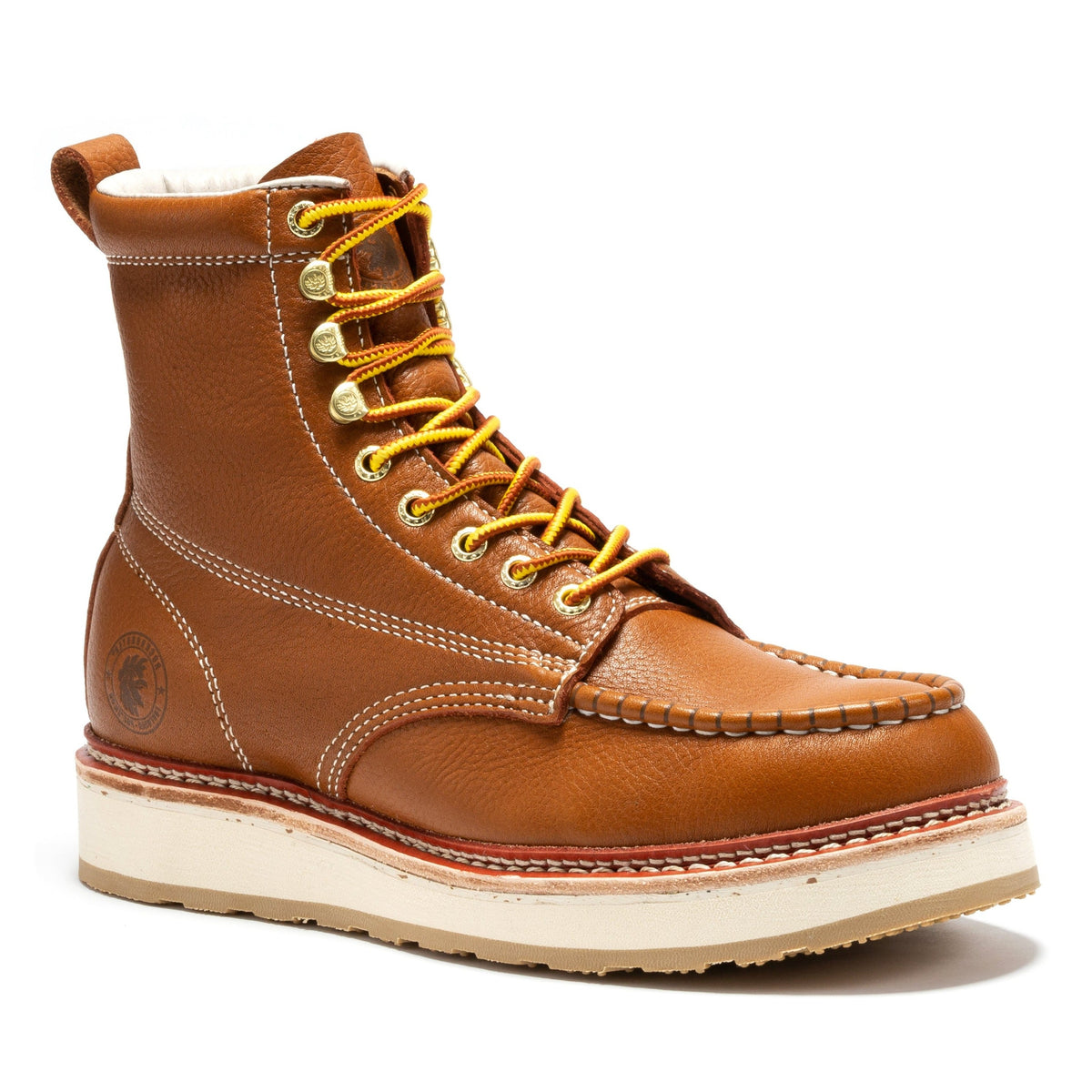 ROCKROOSTER Norwood Botas de trabajo para hombre, 6 pulgadas, marrones, con puntera blanda y cuña, SAP611