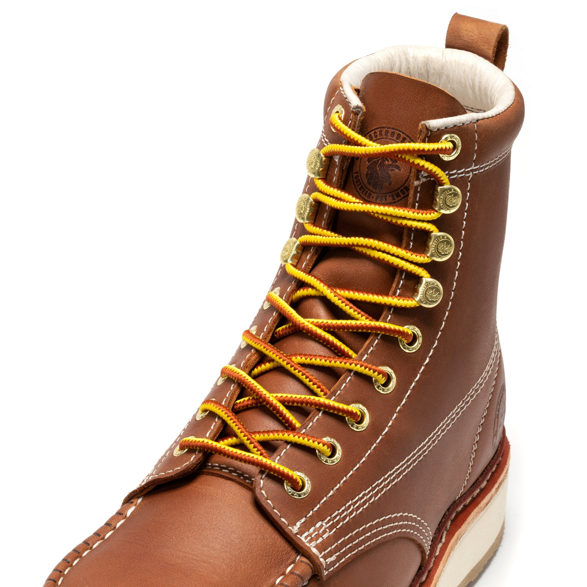 Botas de trabajo Norwood de 6 pulgadas con puntera de acero y cuña color marrón para hombre ROCKROOSTER SAP621