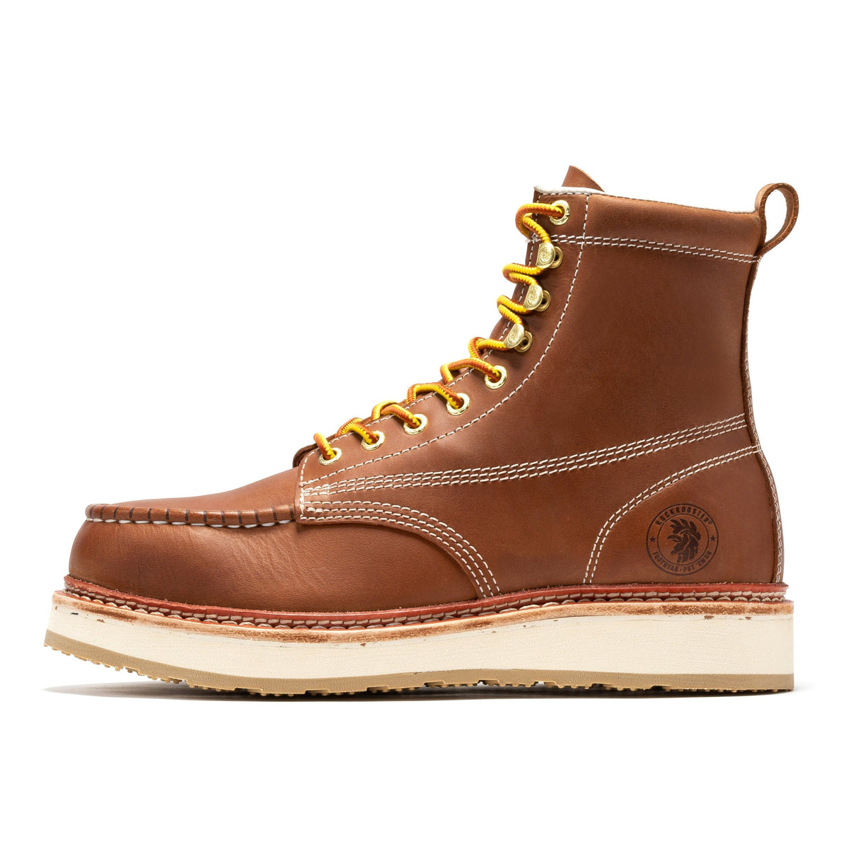 Botas de trabajo Norwood de 6 pulgadas con puntera de acero y cuña color marrón para hombre ROCKROOSTER SAP621