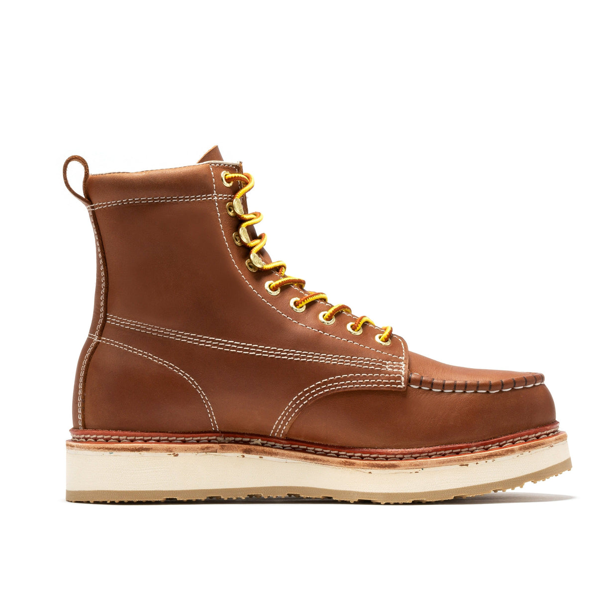 Botas de trabajo Norwood de 6 pulgadas con puntera de acero y cuña color marrón para hombre ROCKROOSTER SAP621