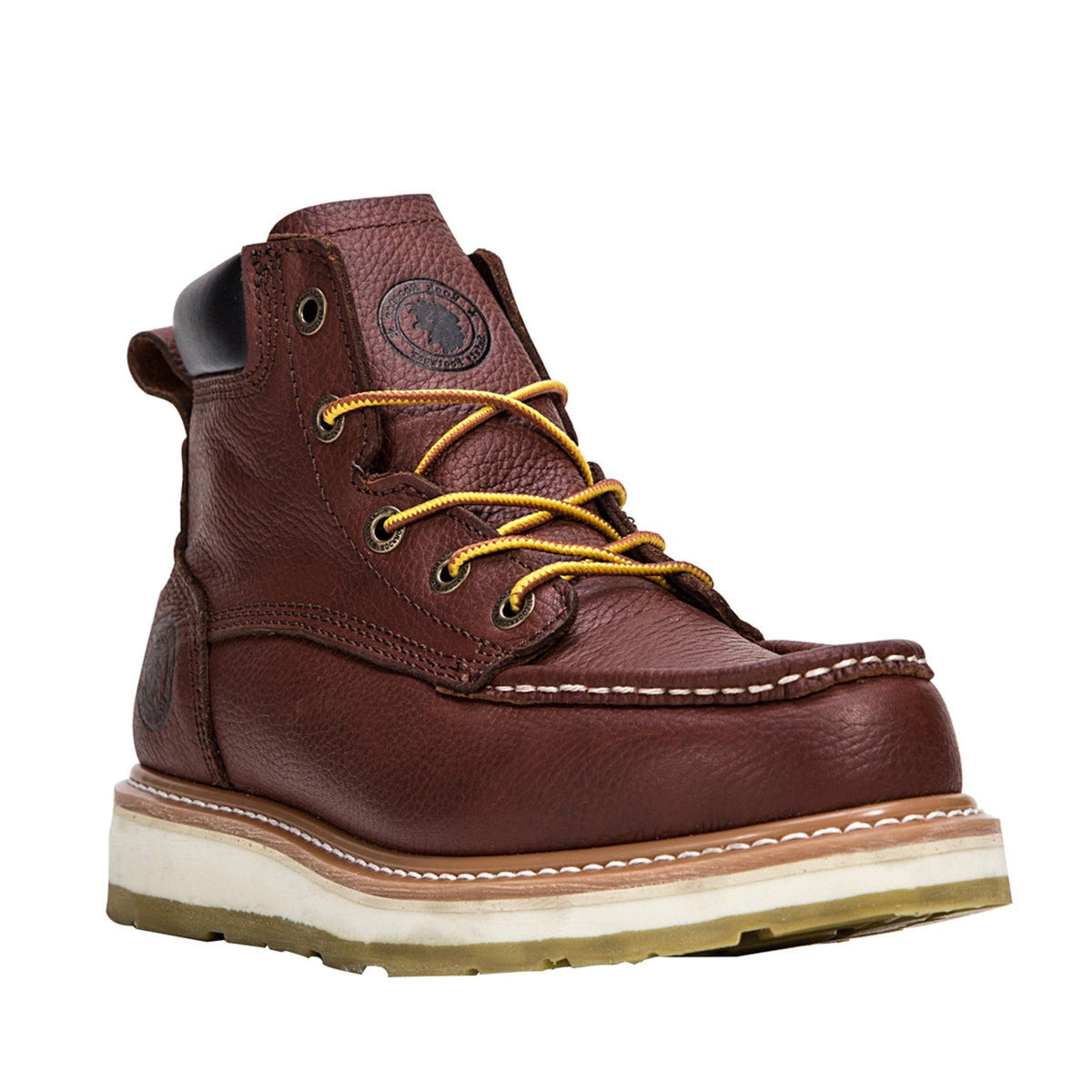 ROCKROOSTER Walker Botas de trabajo de cuña para hombre de 6 pulgadas con puntera suave marrón SAP360