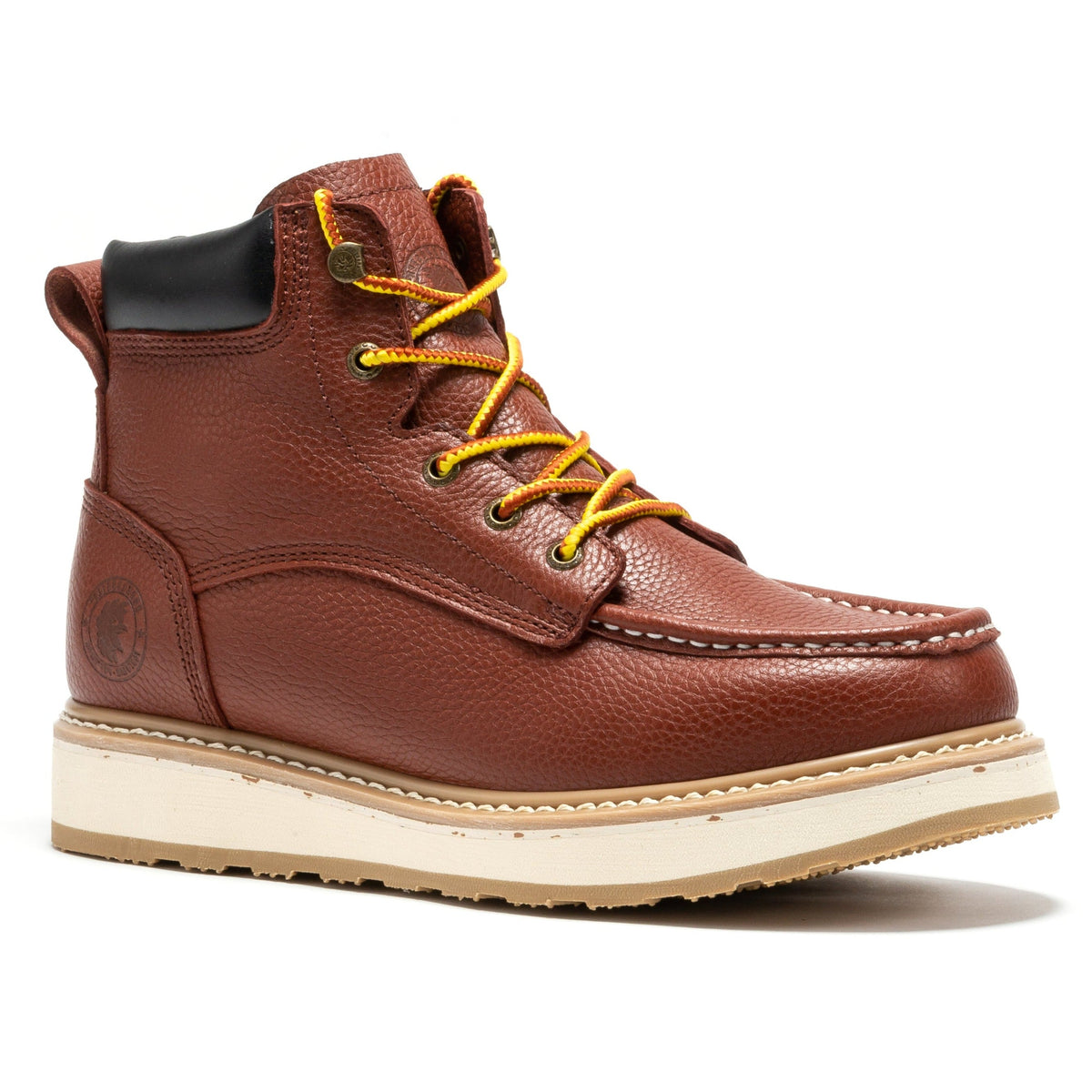 ROCKROOSTER Walker Botas de trabajo de cuña para hombre de 6 pulgadas con puntera suave marrón SAP360