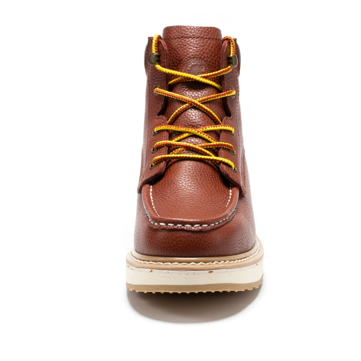 ROCKROOSTER Walker Botas de trabajo de cuña para hombre de 6 pulgadas con puntera suave marrón SAP360
