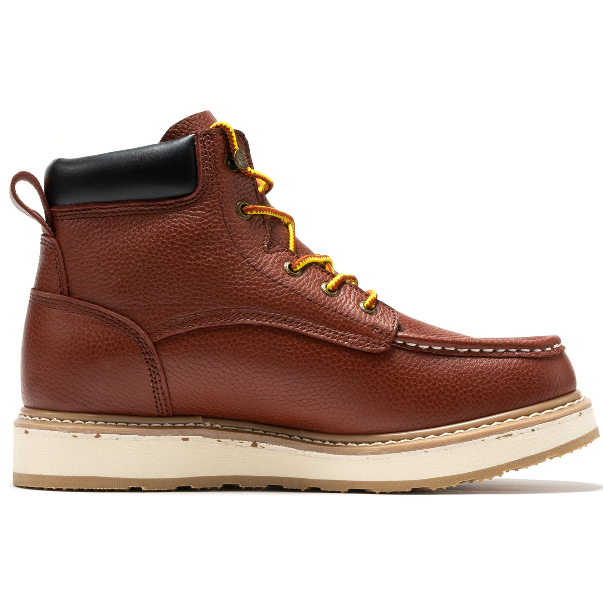 ROCKROOSTER Walker Botas de trabajo de cuña para hombre de 6 pulgadas con puntera suave marrón SAP360