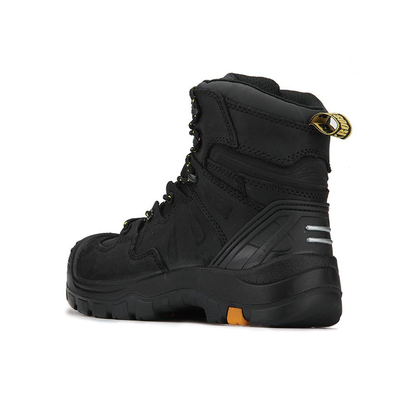Botas de trabajo de cuero con puntera de composite de 6 pulgadas ROCKROOSTER Woodland Black AK609