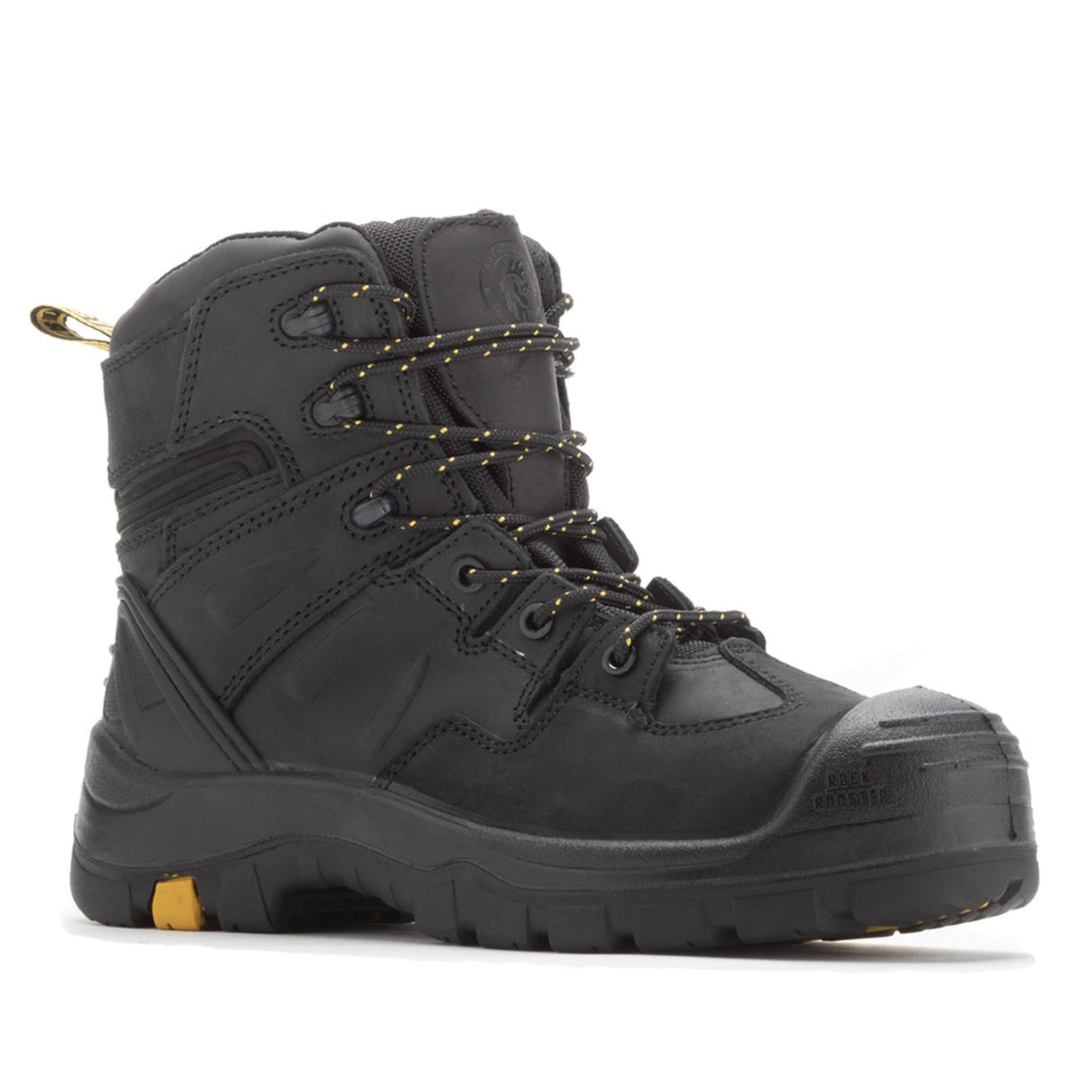 Botas de trabajo de cuero con puntera de composite de 6 pulgadas ROCKROOSTER Woodland Black AK609