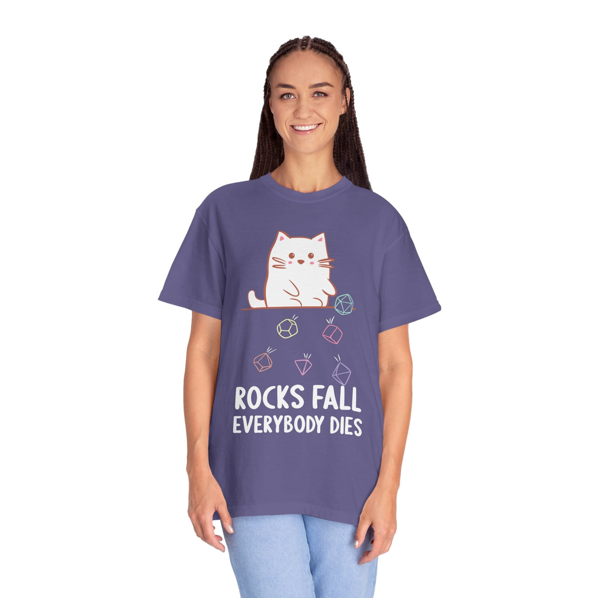 Rocks Fall Everybody Dies Kawaii Cat T-Shirt - Comfort Colors