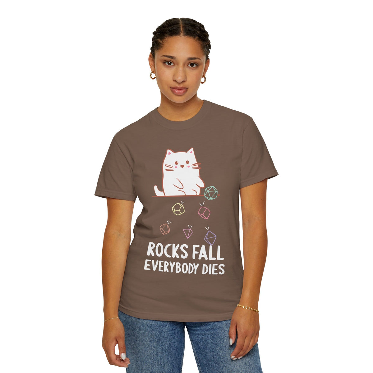 Rocks Fall Everybody Dies Kawaii Cat T-Shirt - Comfort Colors