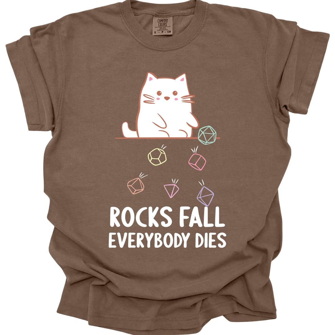 Rocks Fall Everybody Dies Kawaii Cat T-Shirt - Comfort Colors