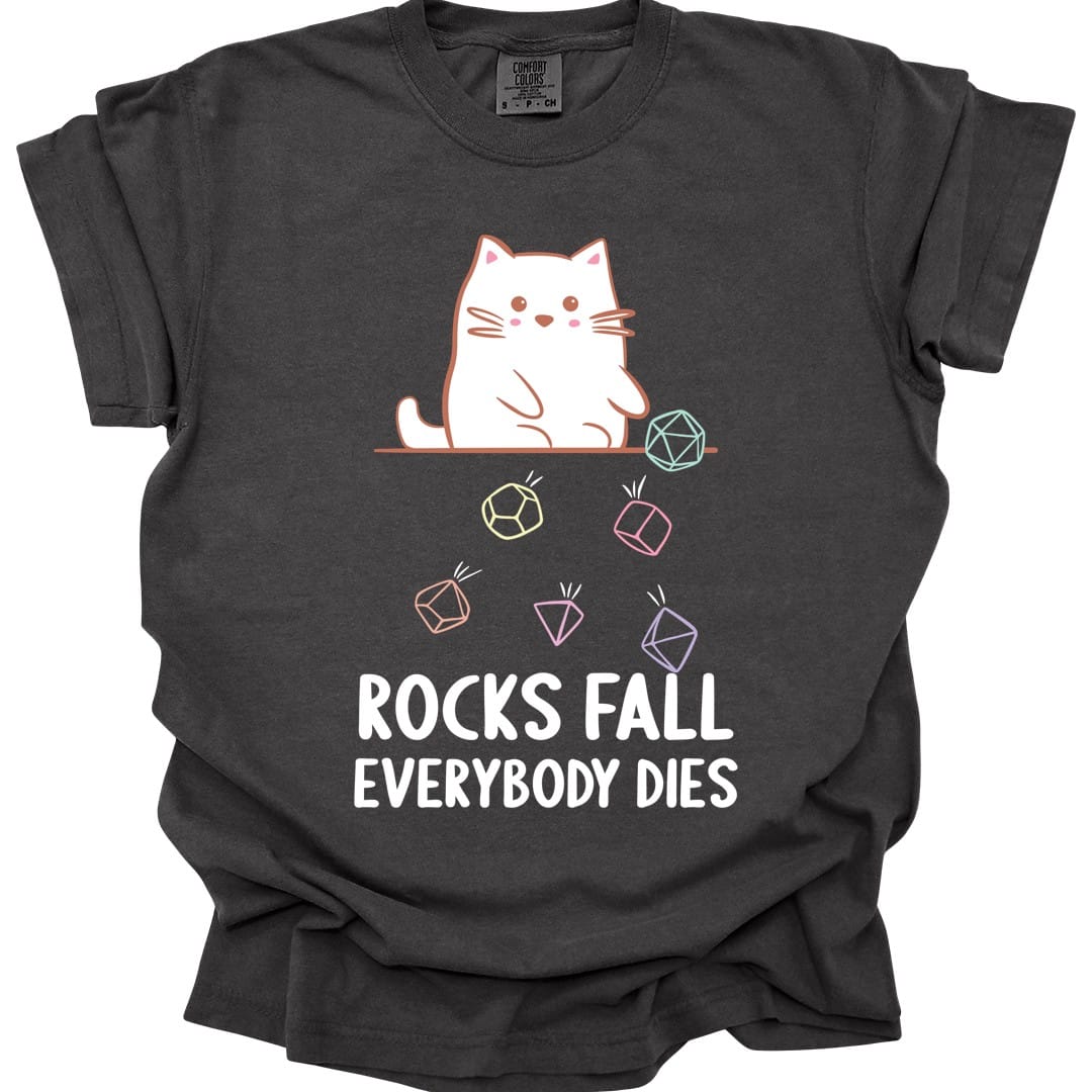 Rocks Fall Everybody Dies Kawaii Cat T-Shirt - Comfort Colors