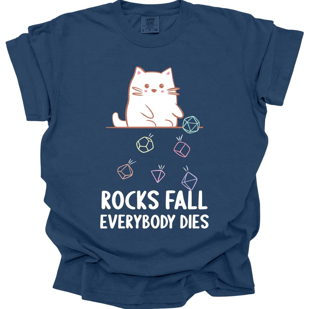 Rocks Fall Everybody Dies Kawaii Cat T-Shirt - Comfort Colors