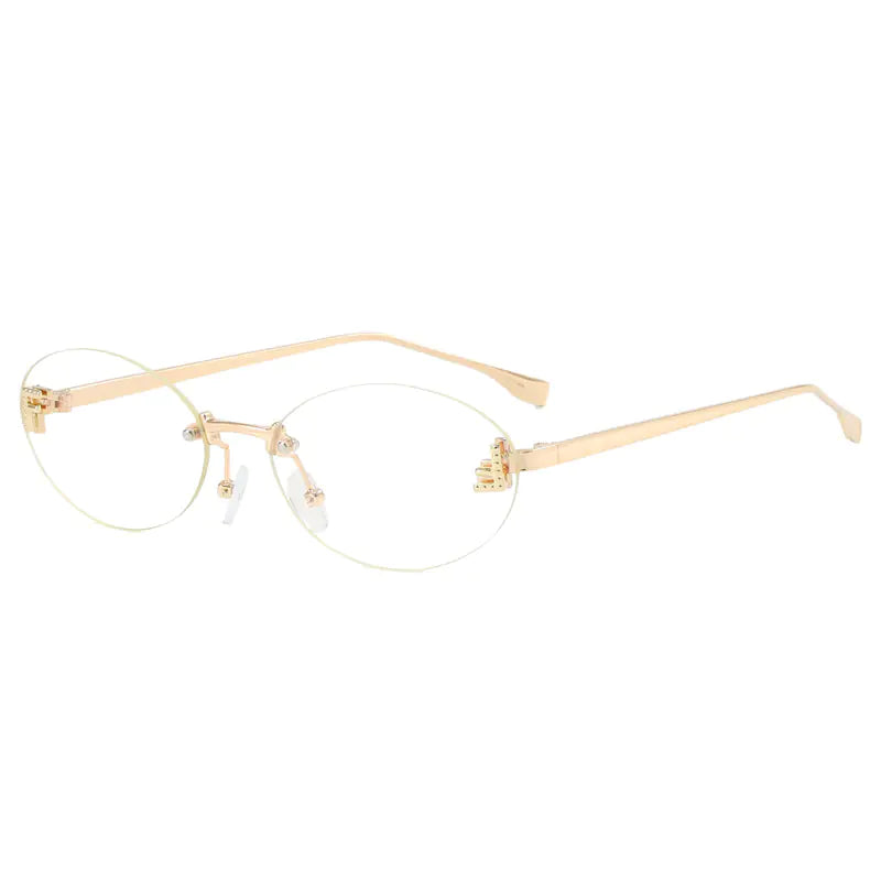 Trendy Women's Oval Metal Sunglasses by F Brand