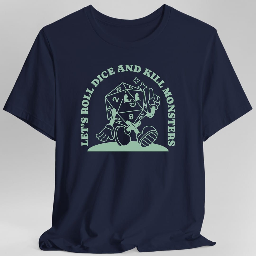 Roll Dice & Kill Monsters Retro T-Shirt