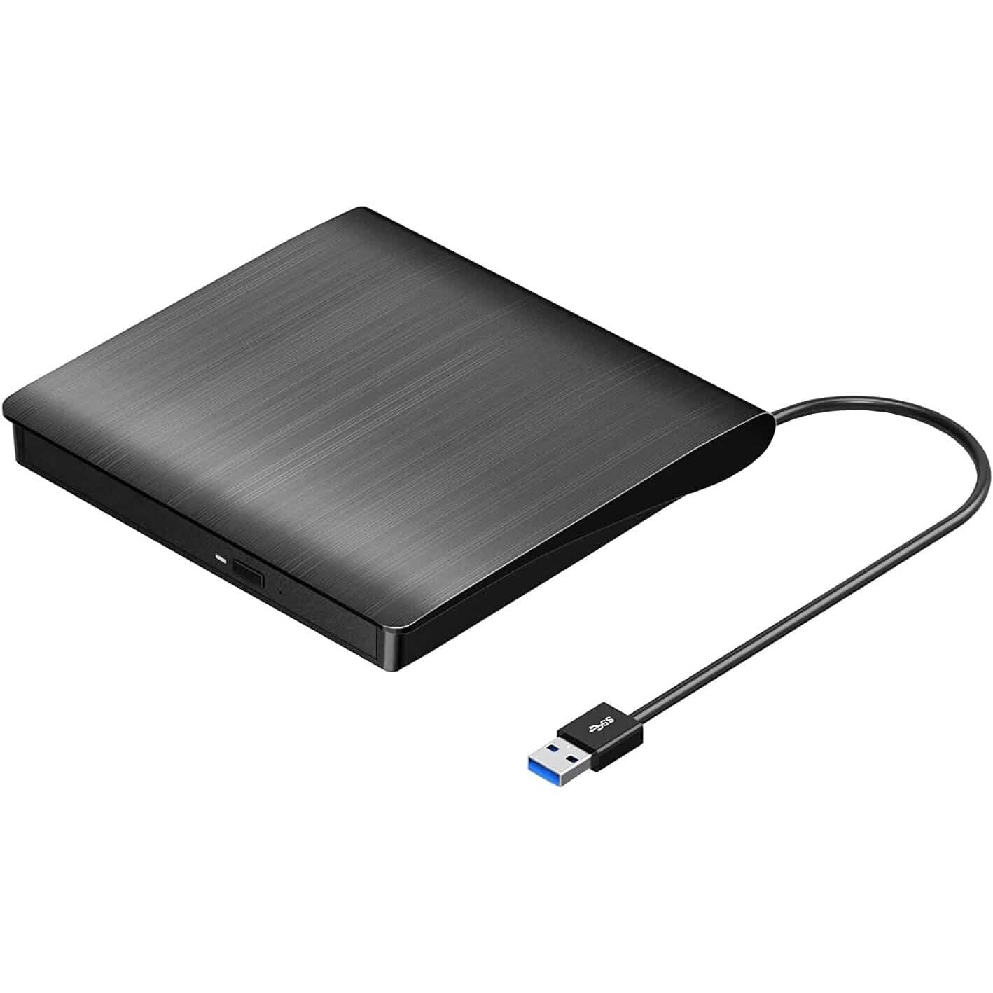 ROOFULL External CD DVD Drive USB 3.0 CD-Burner Premium Portable CD-ROM DVD+/-RW Optical Disc Drive Player Reader Rewriter  (Refurbished)
