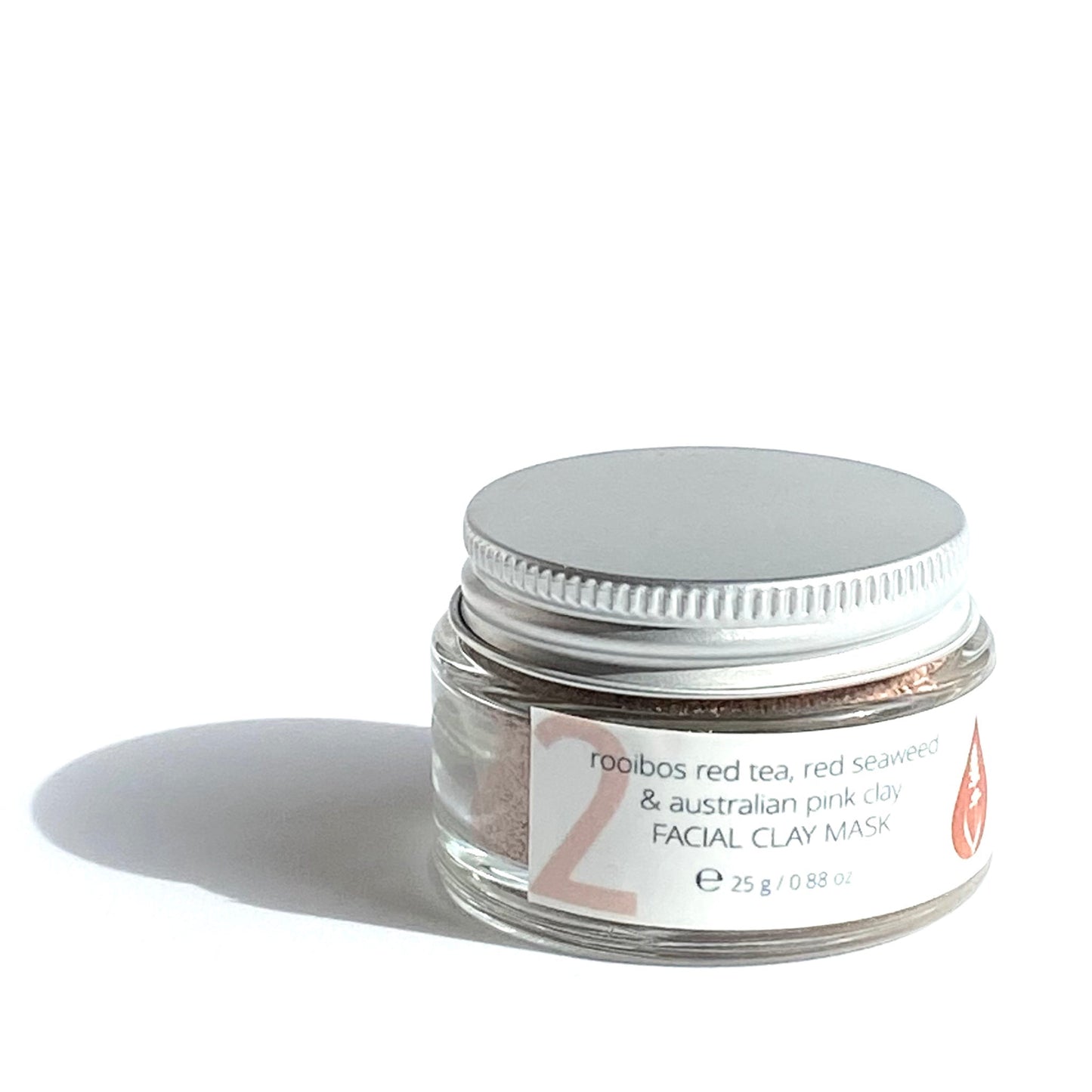 Mascarilla facial de té rojo Rooibos, alga roja y arcilla rosa australiana con vitamina C + aloe vera + vitamina E