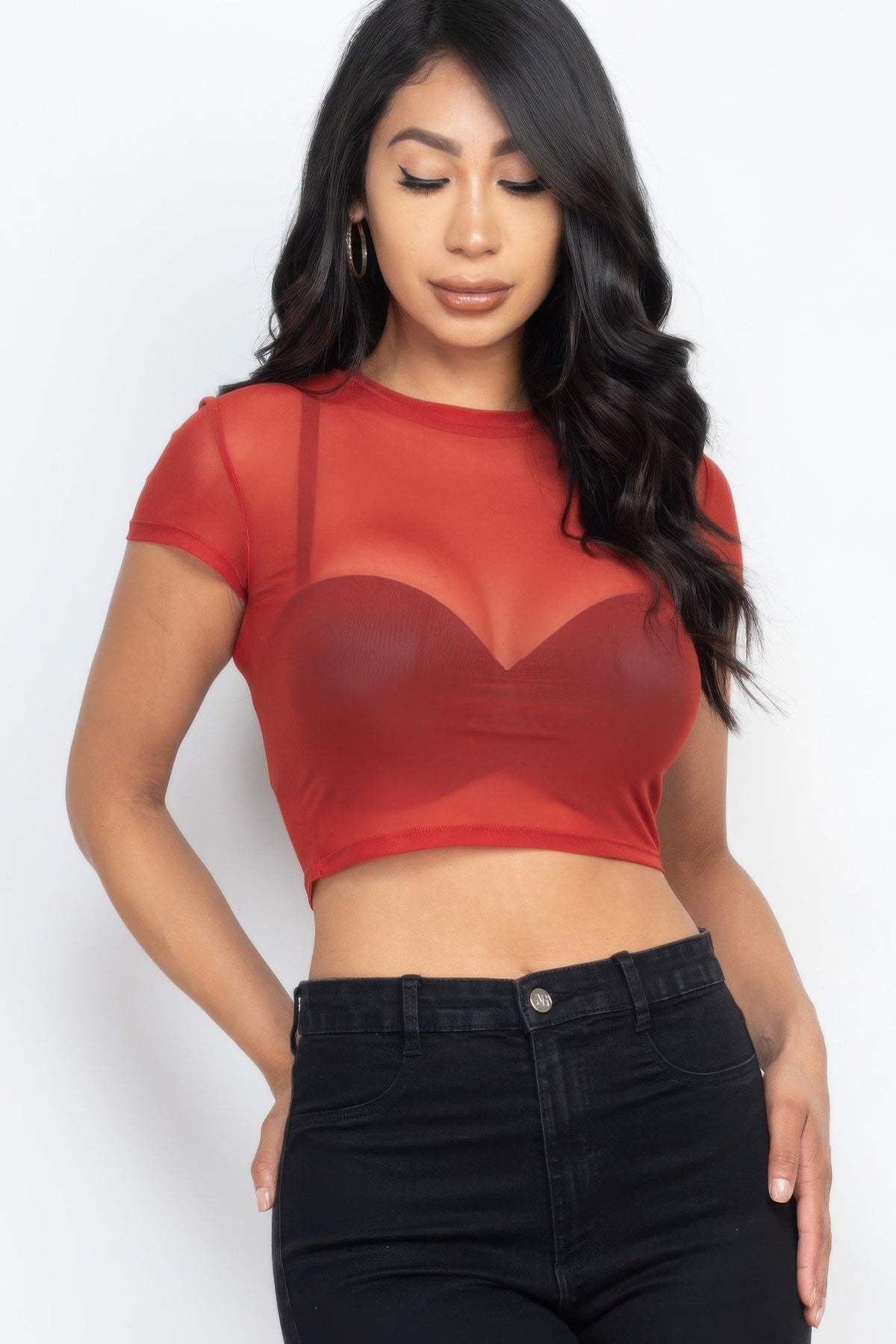 Sheer Intentions Mesh Crop Top