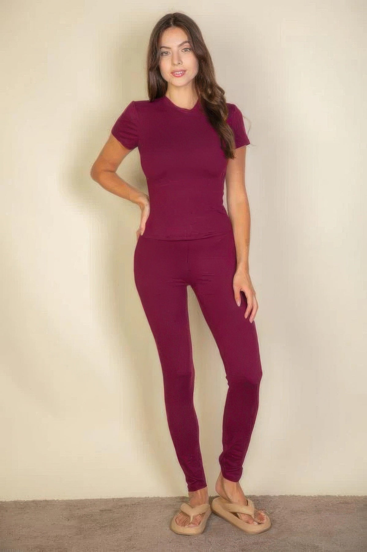 Essential Fit Short Sleeve Two-Piece Legging Set