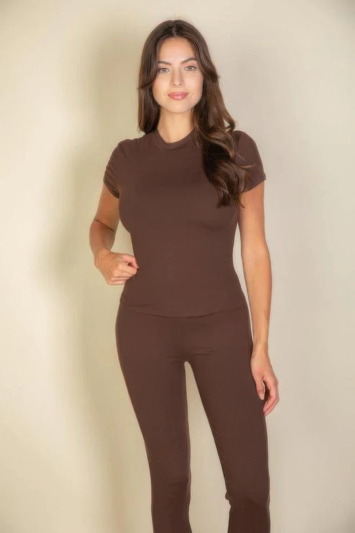 Essential Fit Short Sleeve Two-Piece Legging Set
