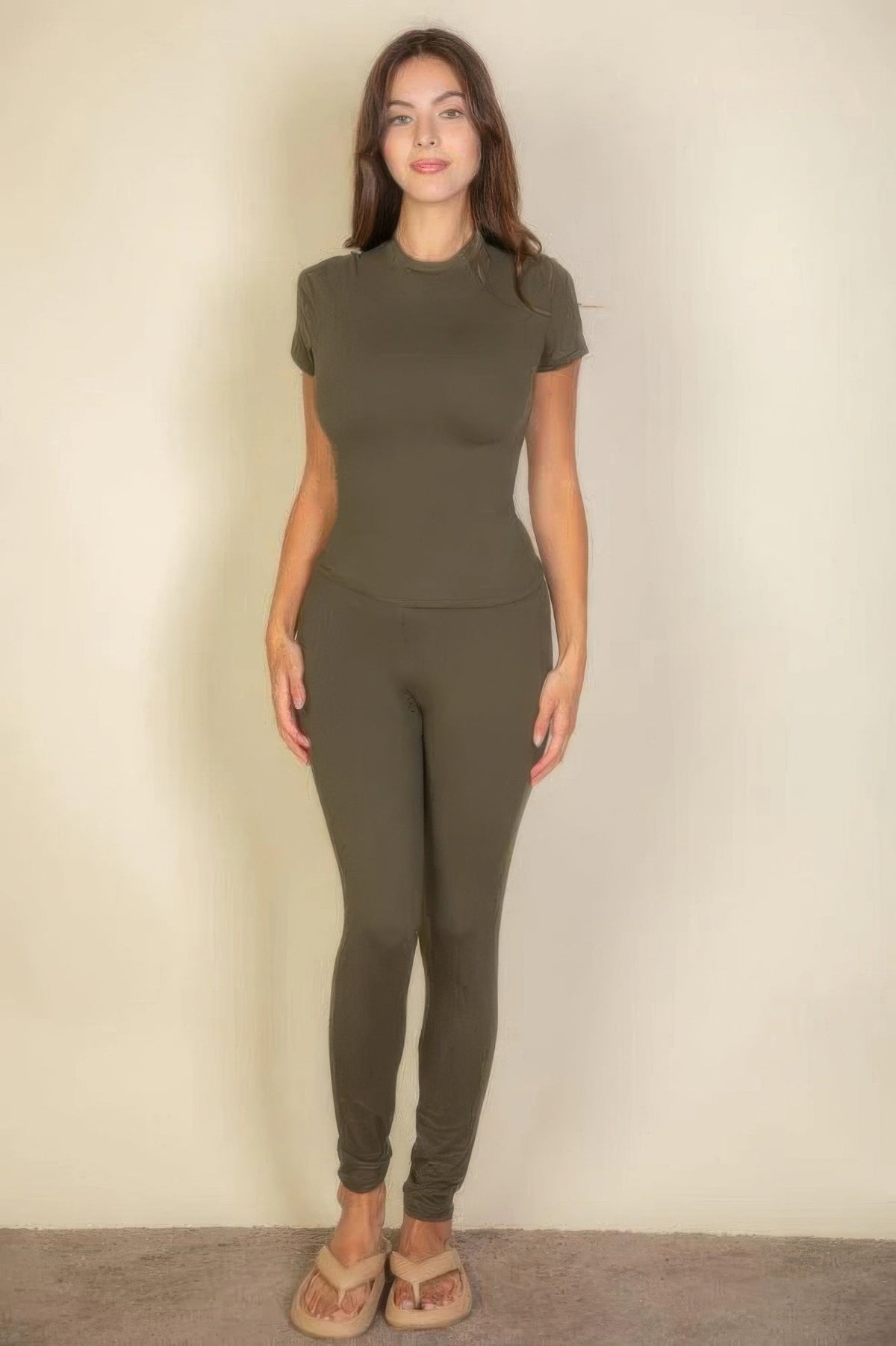 Essential Fit Short Sleeve Two-Piece Legging Set