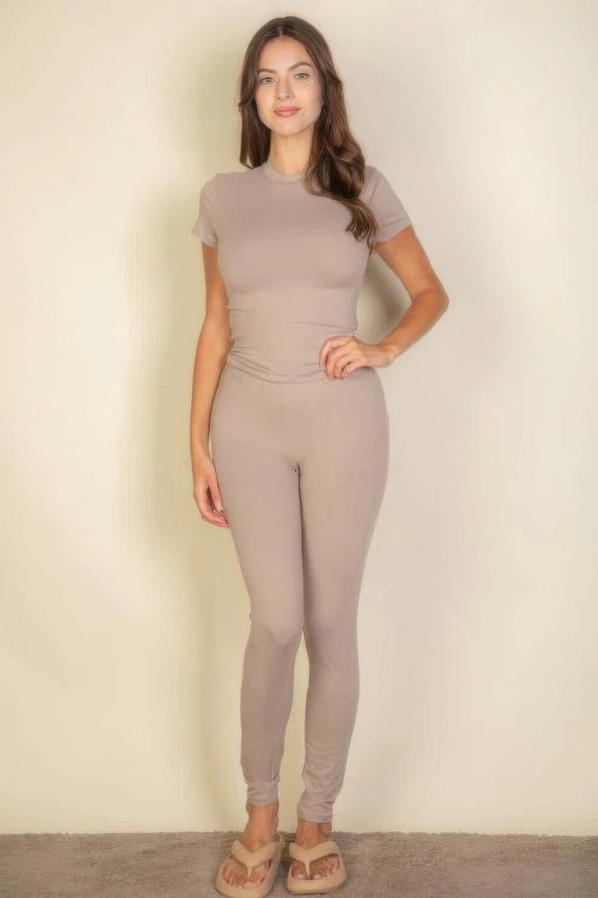 Essential Fit Short Sleeve Two-Piece Legging Set