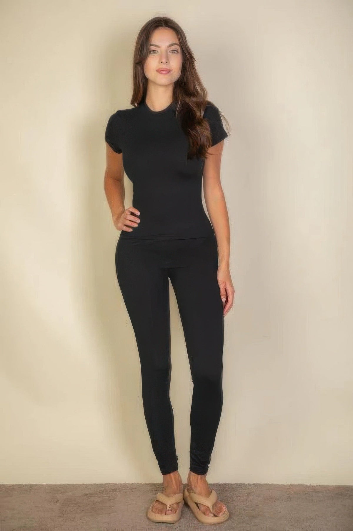 Essential Fit Short Sleeve Two-Piece Legging Set