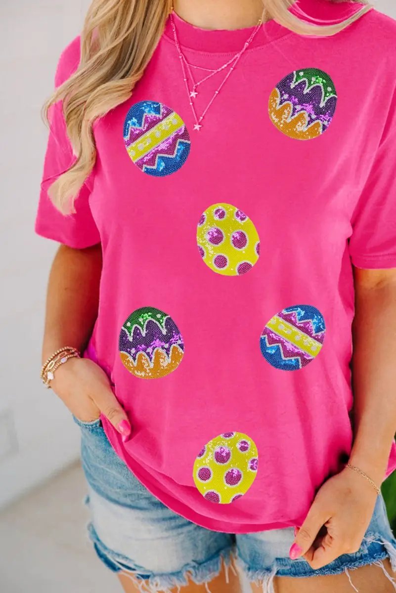 T-Shirts Love Salve Rose Red Easter Tee Spring/Summer Casual Women's Graphic T-Shirt, Soft & Cute