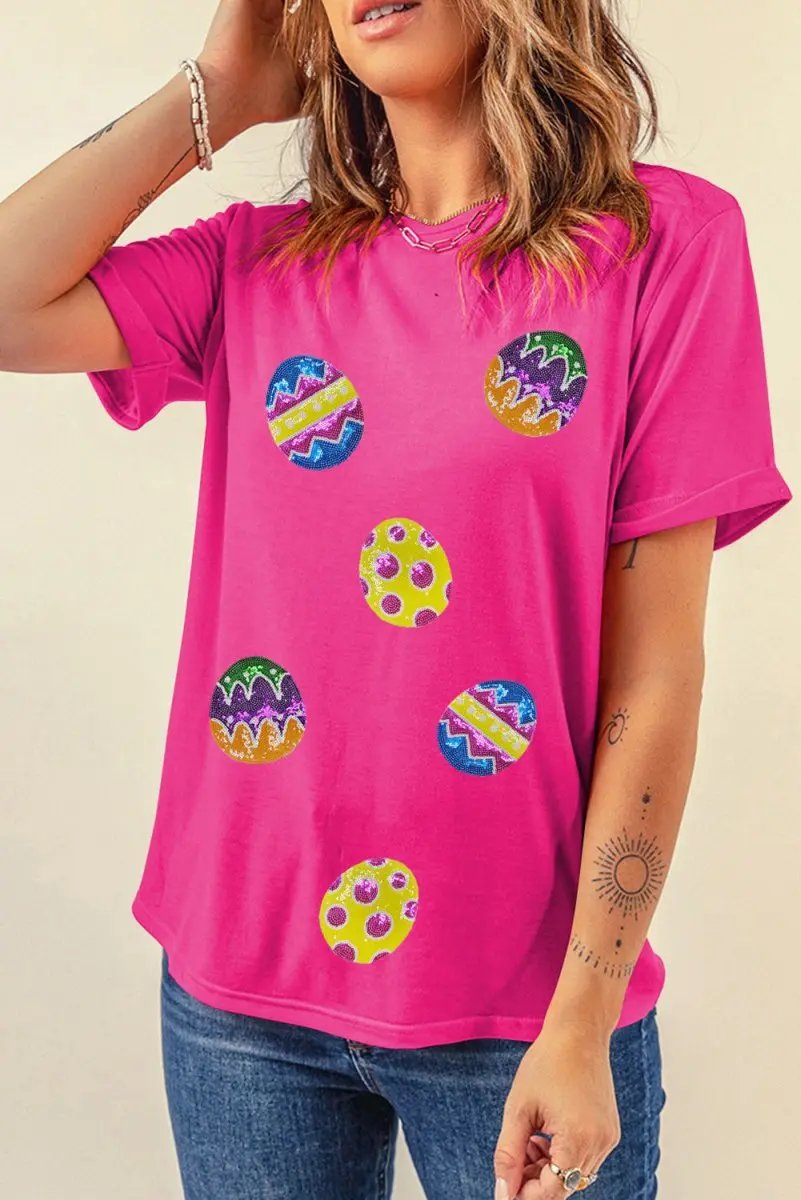 T-Shirts Love Salve Rose Red Easter Tee Spring/Summer Casual Women's Graphic T-Shirt, Soft & Cute
