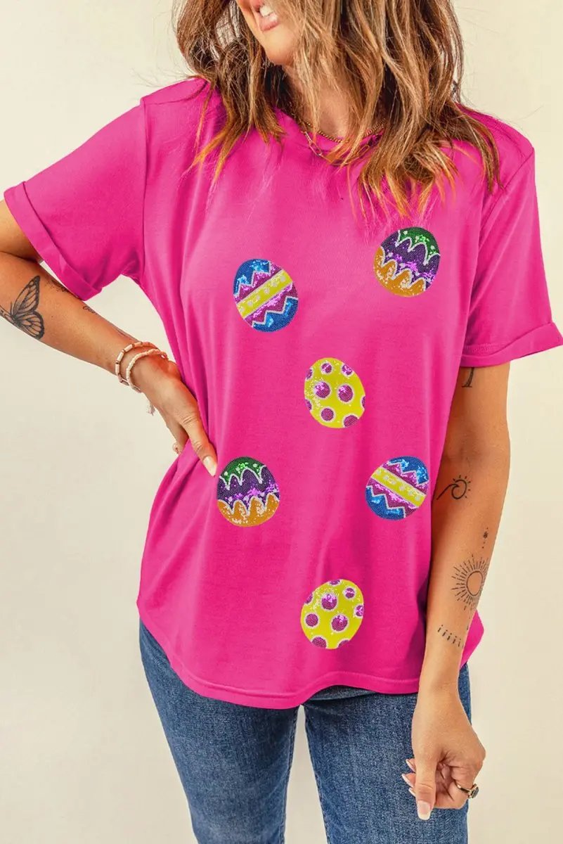 T-Shirts Love Salve Rose Red Easter Tee Spring/Summer Casual Women's Graphic T-Shirt, Soft & Cute