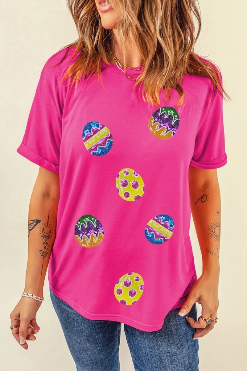 T-Shirts Love Salve Rose Red Easter Tee Spring/Summer Casual Women's Graphic T-Shirt, Soft & Cute
