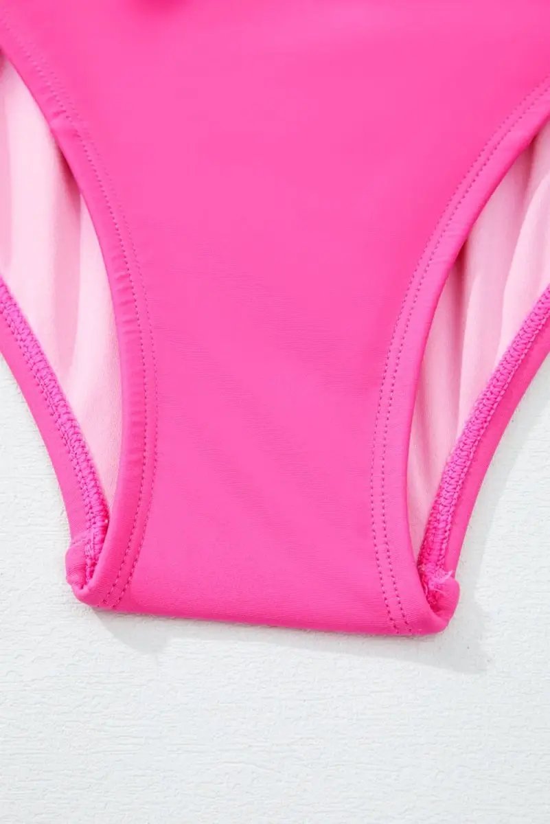 Accessories Love Salve Rose Red Swimsuit Women's Trendy Swimwear Open Back Knotted Shoulder