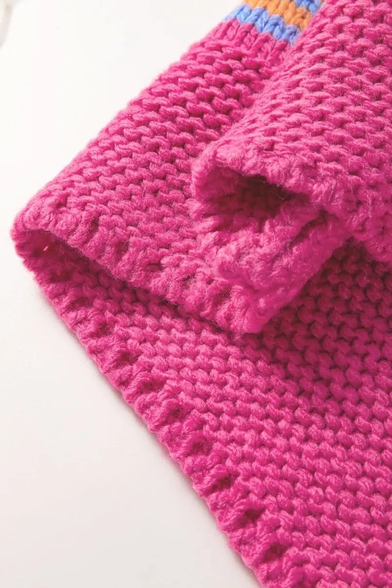Sweaters Love Salve Rose Stripe Cardigan Women's Daily Wear Knitwear Soft, Puff Sleeve