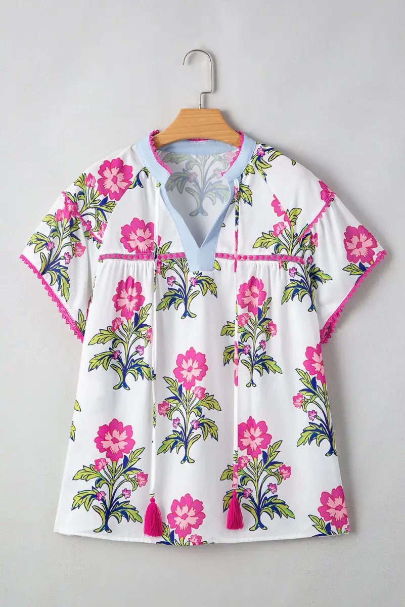 Women's Plus Size Blouse Plus Size Blouse - Floral V-Neck - Southern Belle Summer