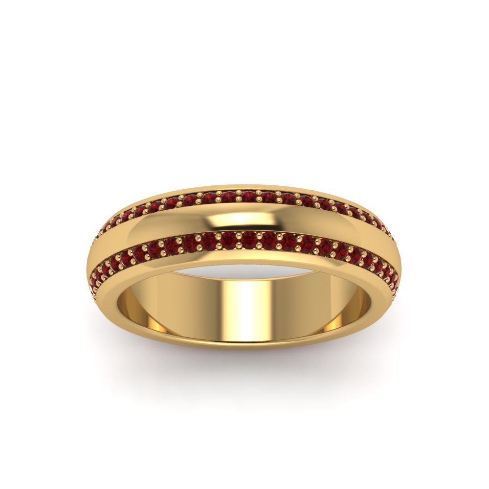 Beveled Edge Matte Eternity Mens Engagement Ring