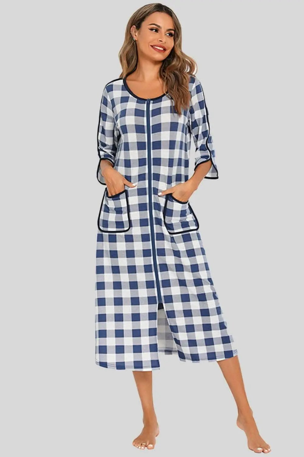 Trendsi Night Dress With Pockets — Elegant Sheer Sleepwear