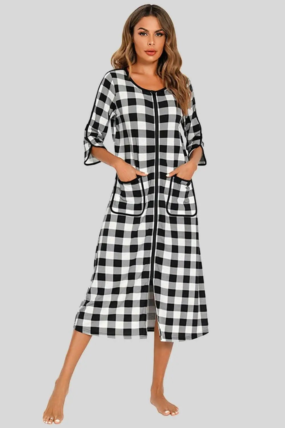 Trendsi Night Dress With Pockets — Elegant Sheer Sleepwear