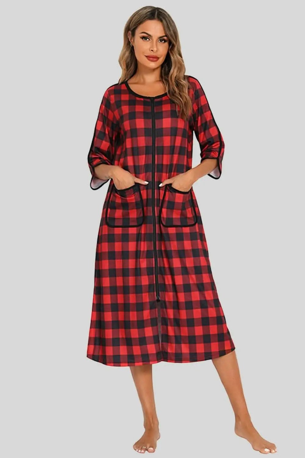 Trendsi Night Dress With Pockets — Elegant Sheer Sleepwear