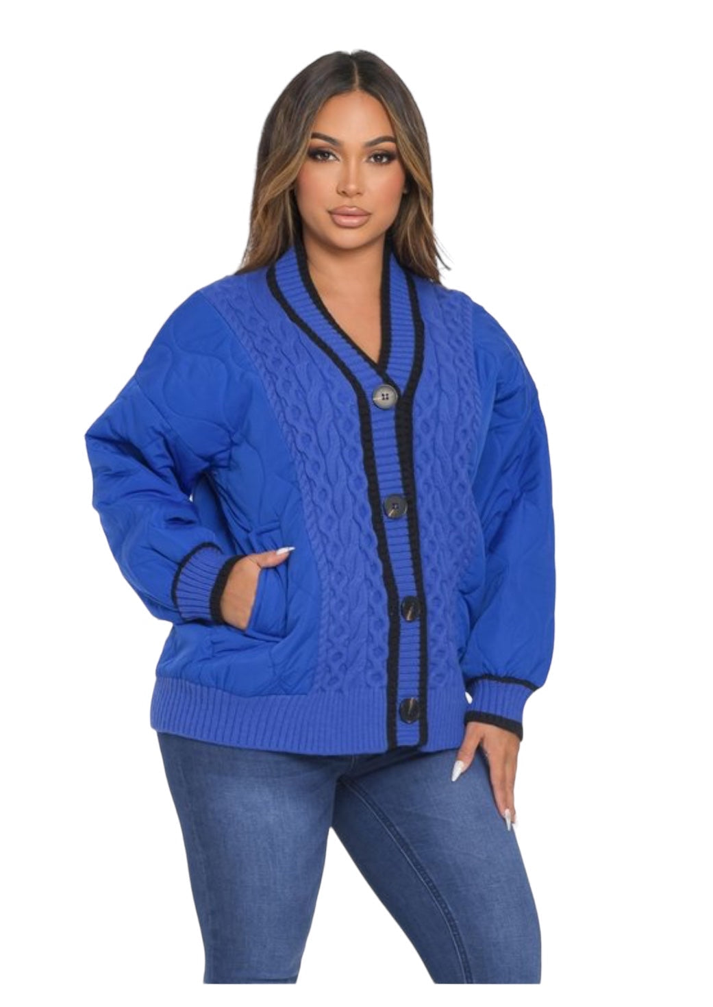 Chaqueta de punto con mangas acolchadas