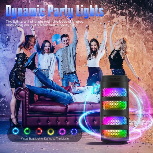 Ultimate Sound 3000W Portable Bluetooth Speaker with Dazzling LED Lights for Epic Parties