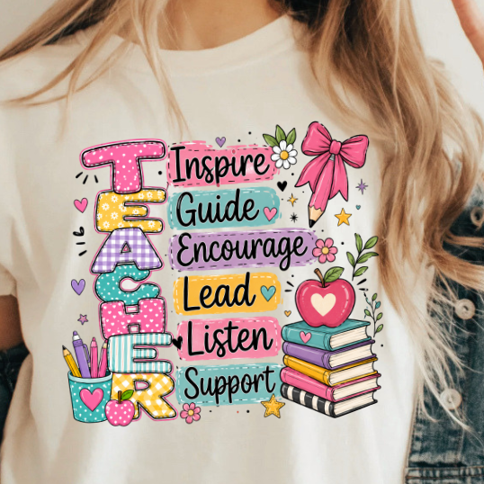 Teacher Inspire guide Lead Listen | 100% Cotton Tshirt | Christian Shirt | Stylish Trendy Apparel nn