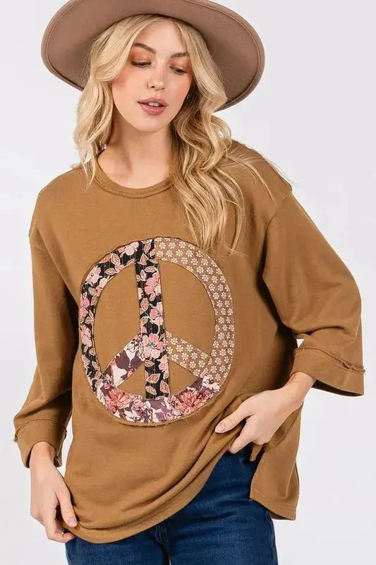 T-Shirts Trendsi SAGE+FIG Floral Top Women's Casual Tee Soft, Breathable T-Shirt